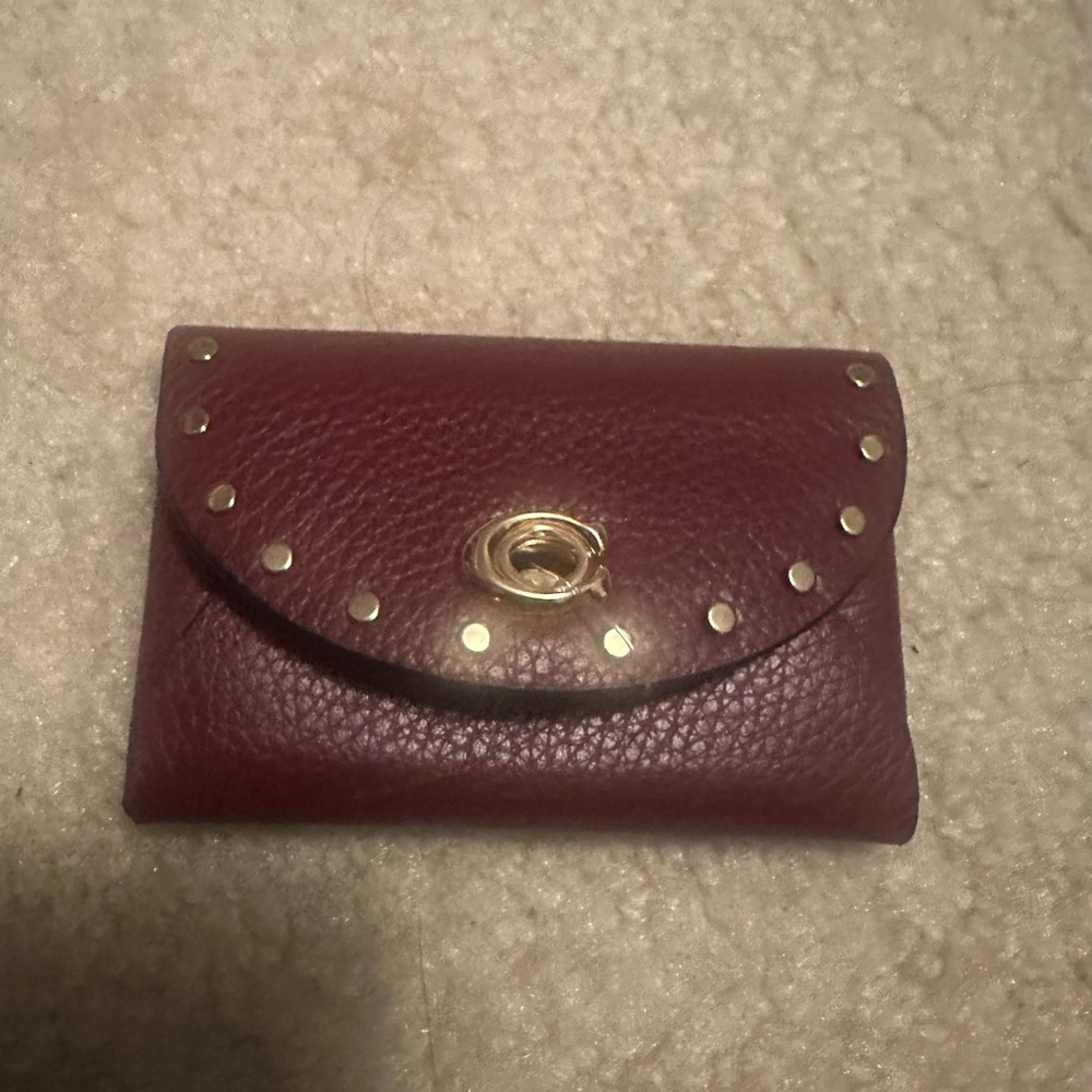 ✨SOLD Coach Burgundy Leather Rivet Card Wallet